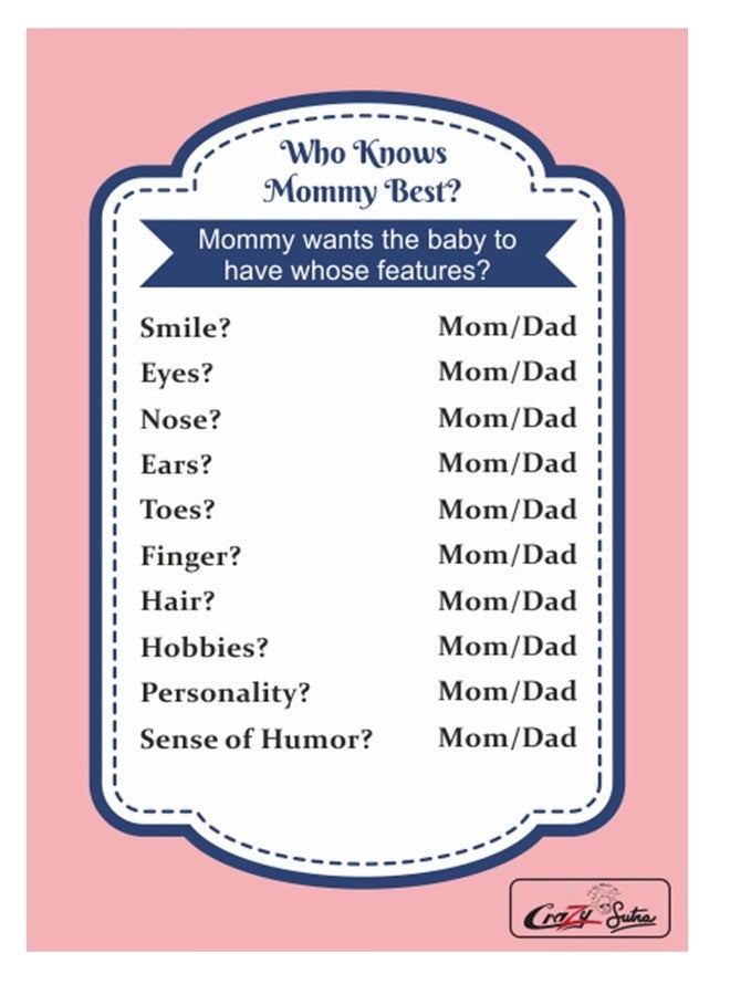 Crazy Sutra Playzo by Crazy Sutra Baby Shower Game Pack | Fun & Interactive Party Games for Mom & Dad Shower Celebrations | 50 Sheets | Premium 100 GSM Paper | Multicolor - Image 2